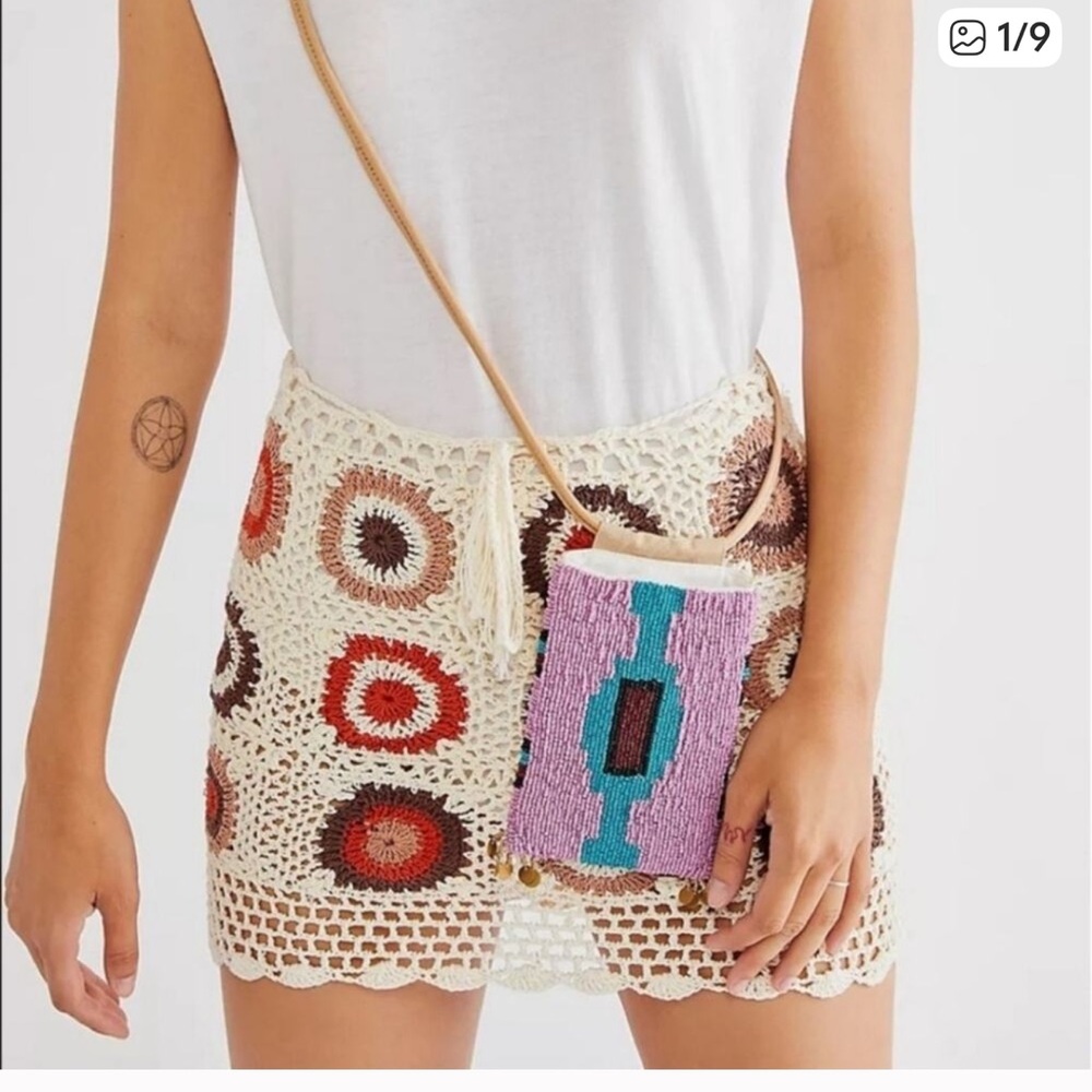 Nwt Free People Beaded Crossbody bag with beads - Picture 1 of 6